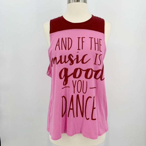 Doe Tops - 🎉Doe Pink & Burgundy Graphic Muscle Tee